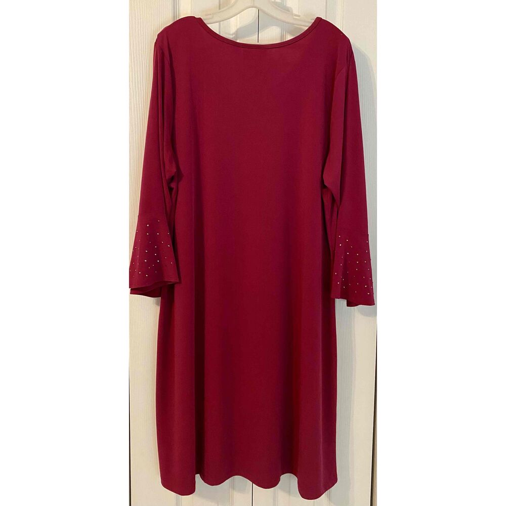 NWT Quacker Factory hot pink / Fuschia Embellished Dress Extra Large xl - Picture 2 of 5